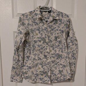 Eddie Bauer long sleeve button down collared blouse size XS